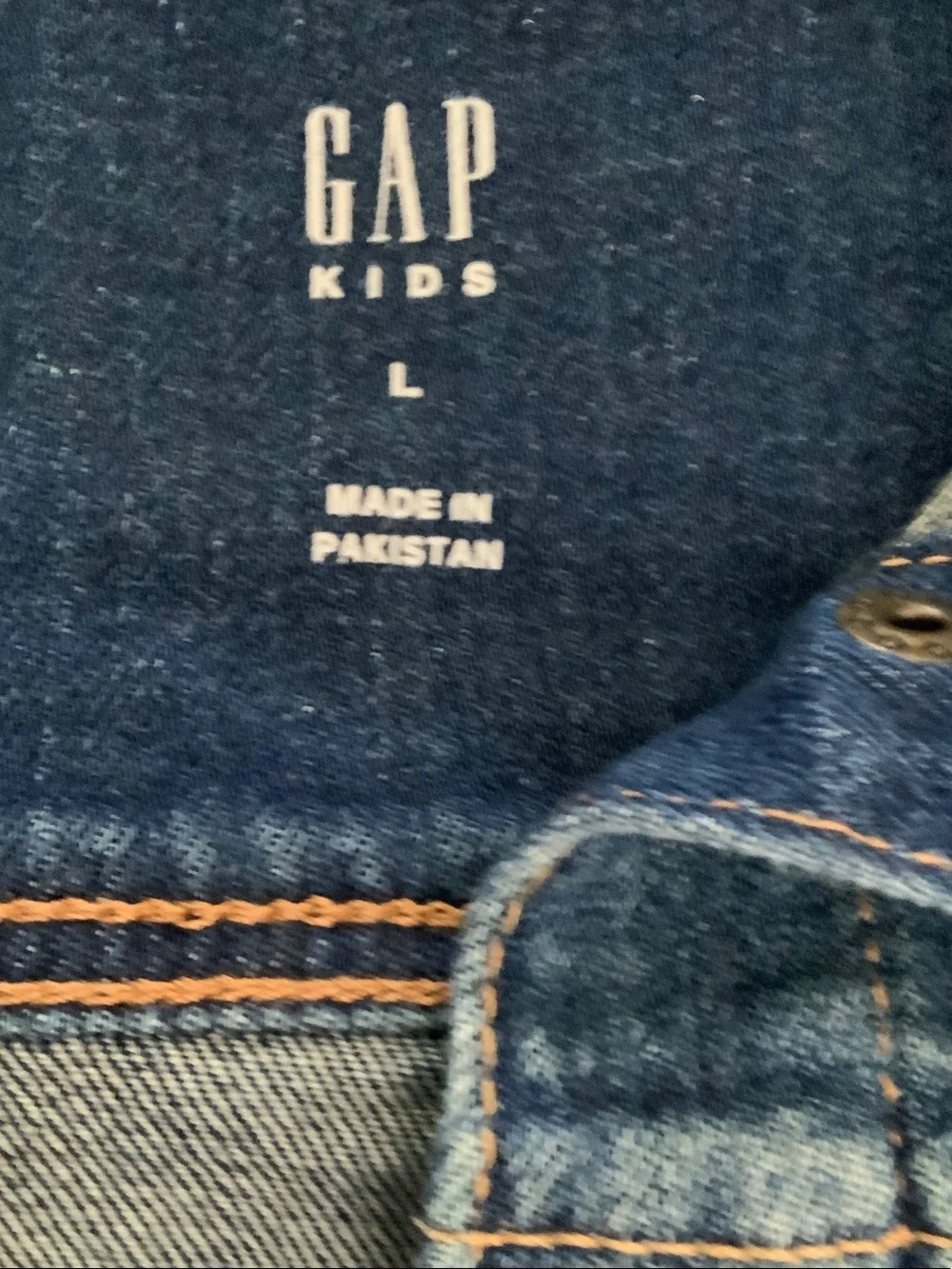 GAP Girls Large Blue Denim Jacket with Puff Shoulders